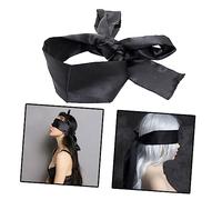 HAPINARY Black Satin Eye Mask Blindfold Band for Skincare Sleep Travel Accessory