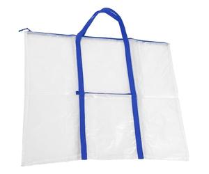 HAPINARY Blue Plastic Art Portfolio Bag with Handles for Stability, Practical and Simple Design, Lightweight Poster Board Storage Tote Suitable for Organising and Transporting Artwork