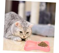 HAPINARY Bone-shaped Pet Dog Cat Food Feeder Bowl Tray Rose Red Pet Bowl Anti-spill Non-slip Design Easy to Clean Suitable for Small and Large Animals