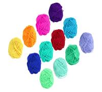 HAPINARY Braided Handmade Knitting Wool Yarn Soft Smooth 12 Pieces String for DIY Knitting Accessories Use