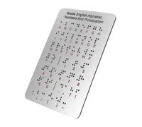HAPINARY Braille Alphabet Board with Raised Dots Durable Stainless Steel Educational Tool for Beginners Complete Guide for Blind and Visually Impaired Learning Includes Numbers Punctuation