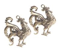 HAPINARY Brass Rooster Charms Pendant in Golden Colour, Sturdy and Not Easy to Deform 2pcs for DIY Crafts, Bag Pendant or Keyring Hanging Decor