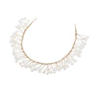 HAPINARY Bridal Crystal Headpiece Soft Chain Rhinestone Hairband for Women Wedding Party Hair Accessories Elegant Pearl Design for Brides and Dancers
