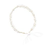HAPINARY Bridal Headdress Pearl Headband Gorgeous Hand-woven Imitation Pearl Decor Iron Wire Gauze for Women Brides Festivals Photography Hair Accessories