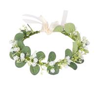 HAPINARY Bride Floral Hairband Flower Crown with Realistic Simulation Flowers, Lightweight Green Head Decoration Made of Pp, Fabric and Iron, Elegant and Simple Style for Wedding Women