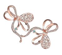 HAPINARY Brooch Pins and Wedding Accessories for Formal Occasion for Women 2pcs Golden Alloy Bowknot with Rhinestone Inlaid, Charming and Unique Decorative Brooch Ornaments