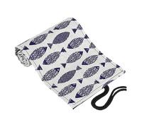 HAPINARY Canvas Pencil Roll Case with Slots Creative Rolling Wrap Design for Colored Pencils Portable Organizer for Artists and Students Elegant Cartoon Saury Pattern Practical Stationery