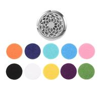 HAPINARY Car Vent Freshener Clip Stainless Steel Aromatherapy Diffuser with Natural Pattern Hollow out Design, Includes 9pcs Refill Pads, for Office and Bathroom Random Color Assorted style