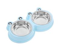 HAPINARY Cartoon Frog Dog Bowl Stainless Steel PET Feeder with Non-Slip Base Large Dual Food and Water Bowls for Small Dogs and Cats Easy to Clean PET Feeding Dish