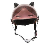 HAPINARY Cat Ear Riding Helmet with Short Visor Summer and All Season Protection for Men and Women Half Helmet Style with Eye Shield for Outdoor Bike Safety