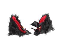 HAPINARY Cat Ears Hair Clips Cat Hairpin 1 Pair 9.5X9.5X7Cm Comfortable Not Easy to Deform Lovely Workmanship for Halloween Cosplay Female Friends Lover Accessory