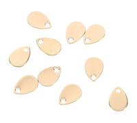 HAPINARY Charms Metal Tags 10pcs Gold Plated Flat Brass Teardrop Blanks Stylish and Unique for DIY Jewelry Making and Engraving for Crafting Accessories