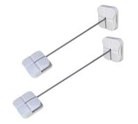 HAPINARY Child Safety Cabinet Locks 2pcs Lock Oven Security Childproof Drawer Cupboards Secure Cabinets Gate Doors Rent Pantry Stopper Knob Proofing Protectors Kit Handle Retractable Abs Silver