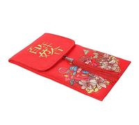 HAPINARY Chinese Hand-Painted Satin Money Envelope Bag for Weddings Elegant Cash Holder Traditional Red Packet for Celebrations for Wedding Rituals and