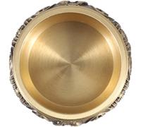 HAPINARY Chinese Treasure Basin Brass Money Treasure Bowl Stable Bottom and Desktop Adornment, Traditional Style Decorative Brass Bowl for Office Decoration and Spring Festival