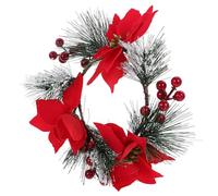 HAPINARY Christmas Candle Ring Wreath for Pillar Candles with Pvc Material, Beautifully Realistic Rustic Design, Not Easy to Fade, for Wedding and Holiday Party Table Centrepiece Decoration