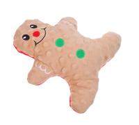 HAPINARY Christmas Plush Gingerbread Man Dog with Squeaky Chew Feature Interactive Holiday Plaything for Puppies Stuffed Teething for Indoor Outdoor Use