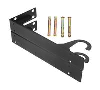 HAPINARY Closet Rod Bracket Heavy Duty with Rod Holder Hook, Black Triangular Metal Shelf Support for Home Office and Walk-in Closet Wall Mounted Rack