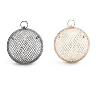 HAPINARY Clutch Bag Stylish Soft Gold for Women round Hollow Metal Elegant with Detachable Chain and Lightweight Metal Design Evening Handbag for Banquets and Wedding Parties