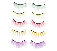 HAPINARY Colored False Eyelashes Set Fake Lash Extensions for Cosplay Gothic Party