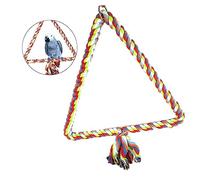 HAPINARY Colorful Cotton Triangle Swing Toy for Parrots Birds Ladder for Pet Training and Exercise Cotton Rope Design for Balance and Coordination
