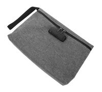 HAPINARY Combination Lock Storage Bag for Business and Outdoor Activities Secure Grey Padlock Zippered Closure for Keeping Keys Phone and Cash Safe During Travel
