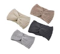HAPINARY Comfy Knitted Wool Headwrap 4pcs Headband Set for Cold Weather Ear Protection