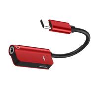 HAPINARY Compact Type-c Audio Adapter 3.5mm Plug and Play Red | Tpe Alloy Build, Mobile Phone Use, Charge and Listen Simultaneously, Portable Design