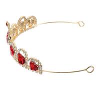 HAPINARY Copper Bridal Crown Wedding Tiara Headband Small Handmade Heart-Shaped Orange Red Crown Hair Accessory for Bride Wedding Ceremony