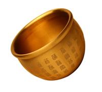 HAPINARY Copper Treasure Bowl with Vintage Design for Desktop Decoration, Golden Wealth Basin Decor Suitable for Living Room and Office, Creative Appearance with Traditional Chinese Style