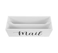 HAPINARY Countertop Mail Organizer Wood Mail Sorter Natural Wood White Decorative Desk Storage Box with Elegant Design for Small Businesses Efficient Desk Organization