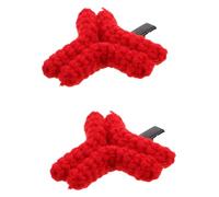 HAPINARY Creative Red Angry Knitted Hair Clips for Bangs Styling Soft Crochet Yarn Hairpins for Live Stream Influencers Fun Novelty Hair Barrette Decorative Accessories