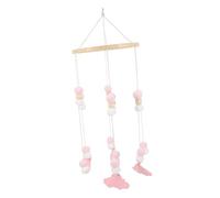 HAPINARY Crib Mobile Wind Chime Felt Balls Unique Hanging Bed Bell for Nursery Soft Pastel Decor for Boy Girl's Stimulates Grasping Skills