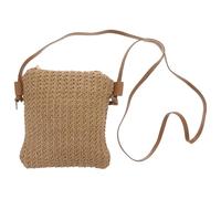 HAPINARY Crossbody Bag Long Strap and Zipper Closure Women's | Pu and Woven Finish, Chic Casual Style, Summer Outings with Friends, Raffia Crossbody Bags for Women