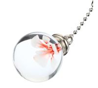 HAPINARY Crystal Ceiling Fan Light Pull Chain with Red European Style Pendant, Elegant and Delicate Design for Home Decor and Workshop Use