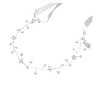 HAPINARY Crystal Flower Headband Pearl Rhinestone Bridal Headwear for Performance Party Photography