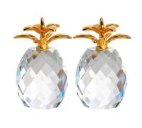 HAPINARY Crystal Pineapple Figurines Modern Minimalist Style 2pcs with Fine Workmanship and Easy to Carry Desktop Ornament for Living Room and Dining Room Decoration