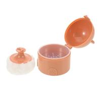 HAPINARY Cute Bear Shaped Powder Puff Holder Case with 50g Capacity, Double Layer Pp Material, Portable Travel Powder Puff Organizer with Gentle Contact and Impurity Isolation