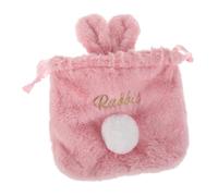 HAPINARY Cute Bunny Storage Bag Drawstring Makeup Case for Travel Essentials and Small Accessories Kawaii Japanese Style Cartoon Animal Pattern Toiletry Bag