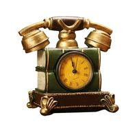 HAPINARY Decorative Resin Telephone Clock with Wear Resistant Finish, Creative Desk Clock Adornment in Classic Telephone Shape, for Office and Home Decor, Unique Retro Style Ornament