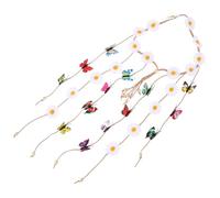 HAPINARY Delicate Butterfly Hair Band for Women, Fabric Tassel Style Headband with White Butterfly Decoration, Hair Accessory for Dating and Masquerade Events