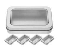 HAPINARY Dental Floss Case with Matte Finish and Antislip Exterior 5pcs Portable Silver Rectangular Efficient Storage for Cotton Swabs and Toothpicks, for Office Use and Backpack