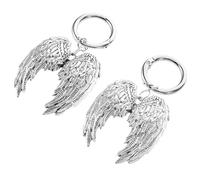 HAPINARY Detachable Boot Shoe Rear Charms 2pcs Zinc Alloy Angel Wing Shoe Accessories for Dates and Daily Life, Featuring Stylish and Fashionable Design in Silver