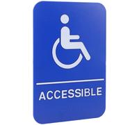 HAPINARY Disability Restroom Sign Braille Accessible Door Sticker Self-adhesive Plastic Label for Entrance Bathroom Unisex Ada Compliant Parking Decal Blue