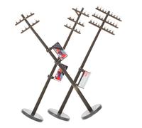 HAPINARY DIY Plastic Telegraph Poles Model for Micro Landscape Scale Fine Workmanship Miniature Poles for Model Railways Train Layouts and Scenic Decor
