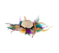 HAPINARY Dog Feather Hat Halloween Decor Dog Cone Hat for Christmas Dress up Headdress Tail Doggie Festive Head Cap Accessory Dachshund Cowgirl Hoodies Doggy Animal