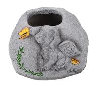 HAPINARY Dog Memorial Flower Pot Resin Plant Pot with Dog Monument for Garden Decor Weatherproof Pet Tombstone Unique Commemorative for Beloved Pets