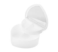 HAPINARY Double Heart Shaped Jewelry Organizer with Mirror Portable Travel Case for and Necklaces Boys and Girls and Young Girls