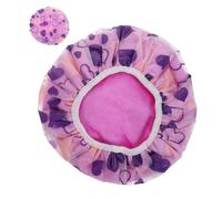 HAPINARY Double Layer Towel Shower Cap for Women Hair Drying Hat with Elastic Band Reusable Cap for Bathing and Spa Heart Shaped Design for Curly Hair Care