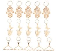 HAPINARY Dreadlock Hair Jewels Braiding Hair Charms 15 Pieces African Style Metal Braid Accessories with Dolphin Tail Butterfly Leopard Hole Hand Pendants